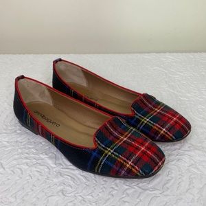 anna baiguera wool plaid flats